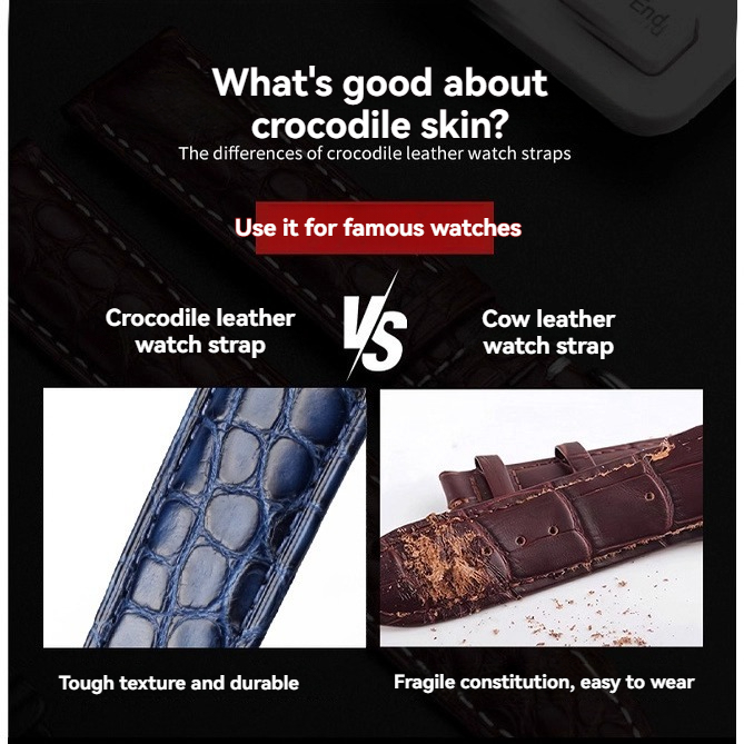 Crocodile leather watch strap  - đánh giá và giá Cartier Watch Ballon Bleu