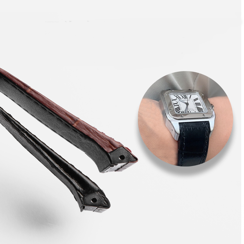 Da Bò Cao Cấp Dây Đeo Đồng Hồ  - đánh giá và giá Cartier Watch Santos