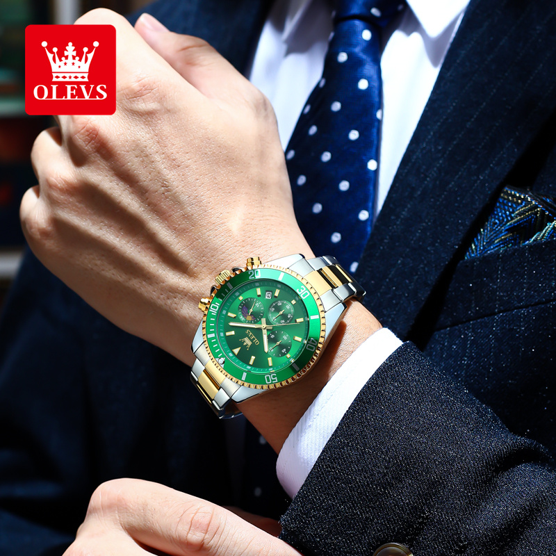 OLEVS 2870 Men's Watches Moon  - đánh giá và giá Patek Philippe Watch Nautilus